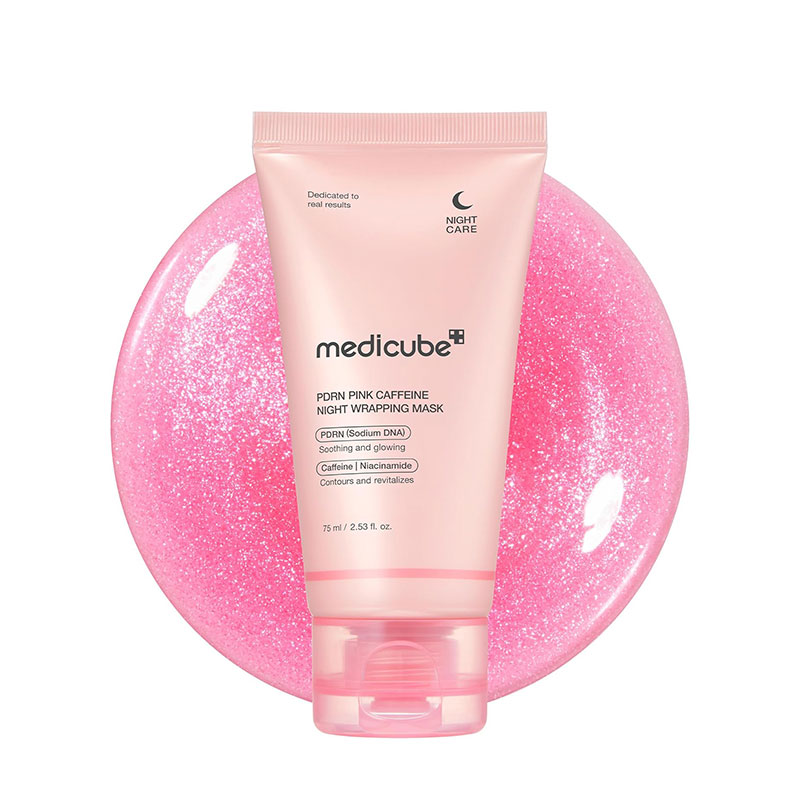 medicube pdrn pink caffein night wrapping mask